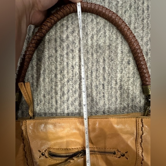 THE SAK Camel Leather Bag with Brown Leather Braided Handle! - Picture 9 of 14